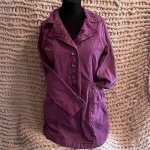 Neon Buddha Plum Purple Button-Up Jacket Eco-Chic Boho Style in Size Small